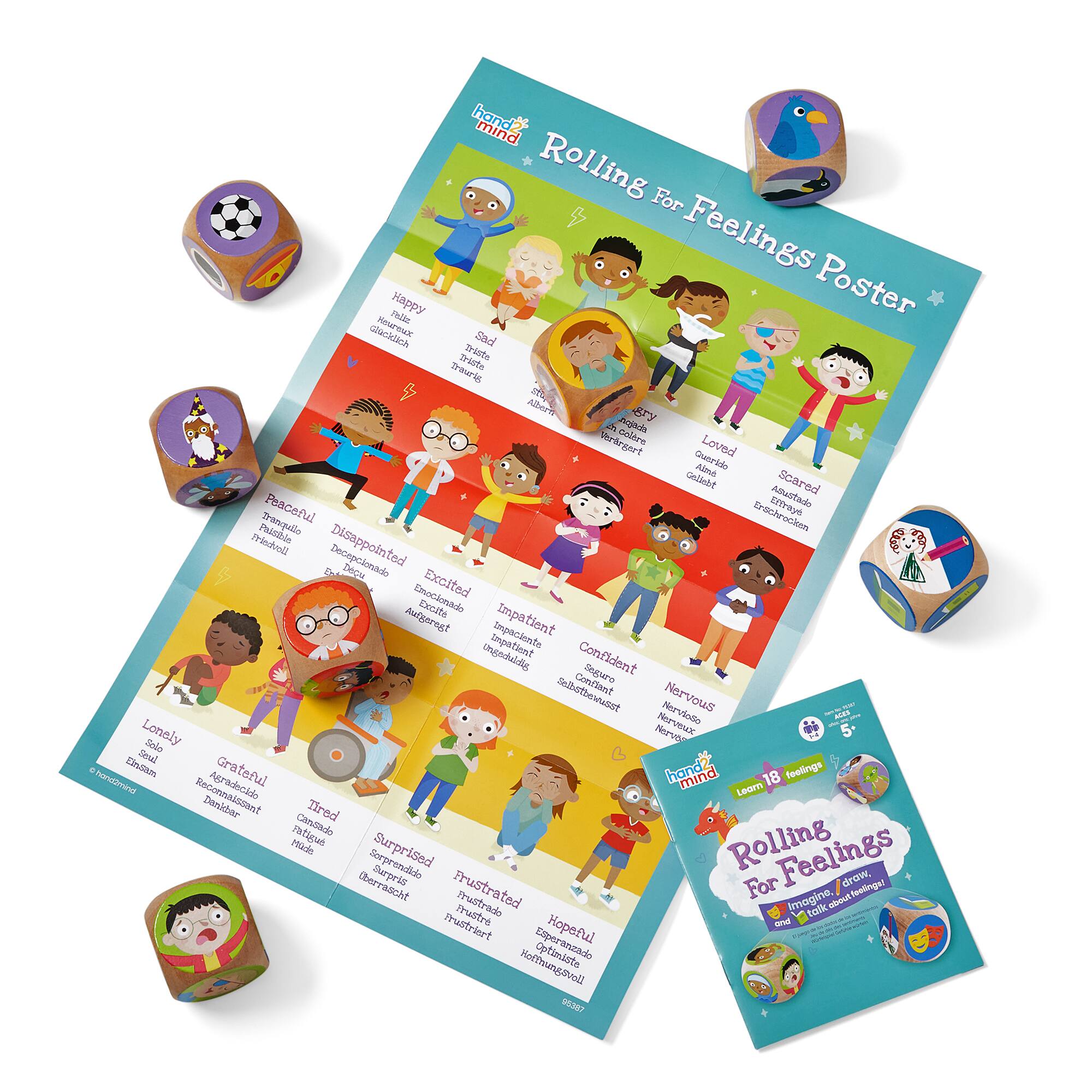 hand2mind Rolling for Feelings Emotions Dice Game